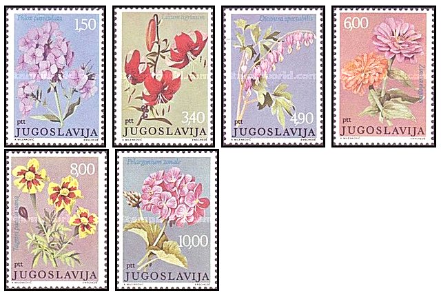 Iugoslavia 1977 - flori, serie neuzata