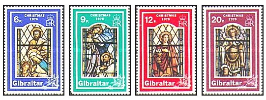Gibraltar 1976 - Craciun, arta, serie neuzata