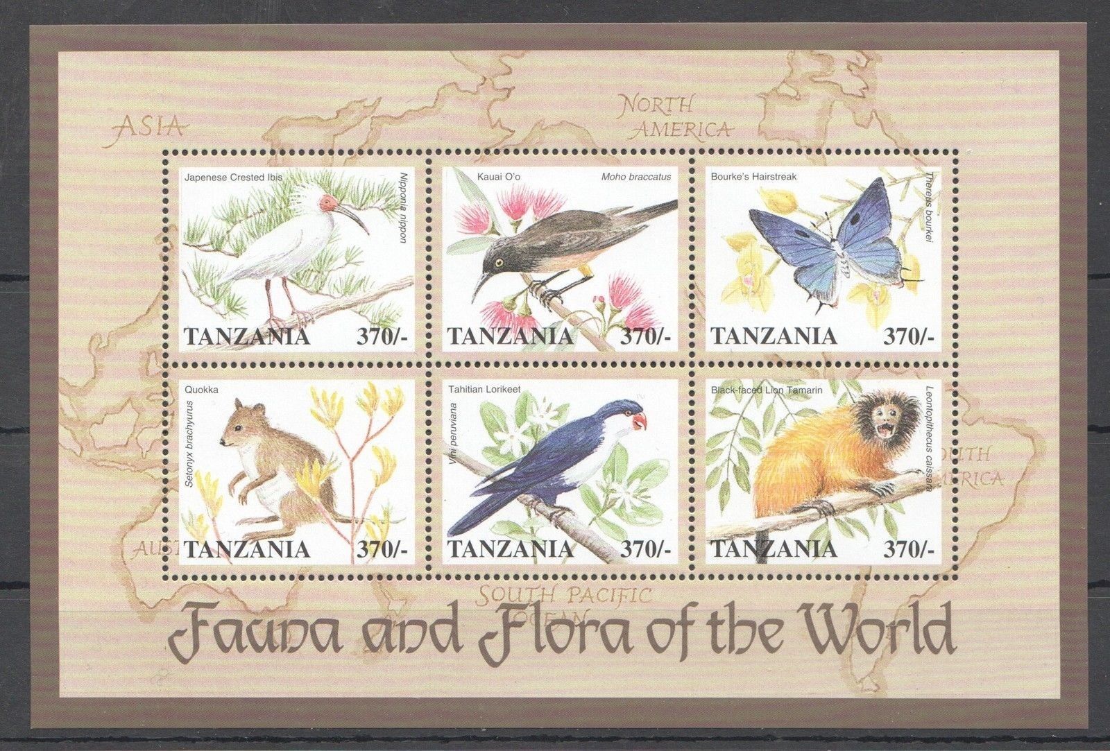 Tanzania 1998 - Fauna si flora, bloc neuzat