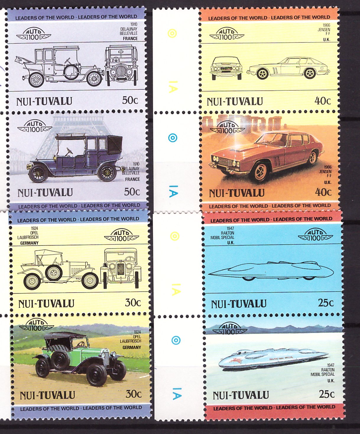 Nui-Tuvalu 1985 - Automobile, serie neuzata