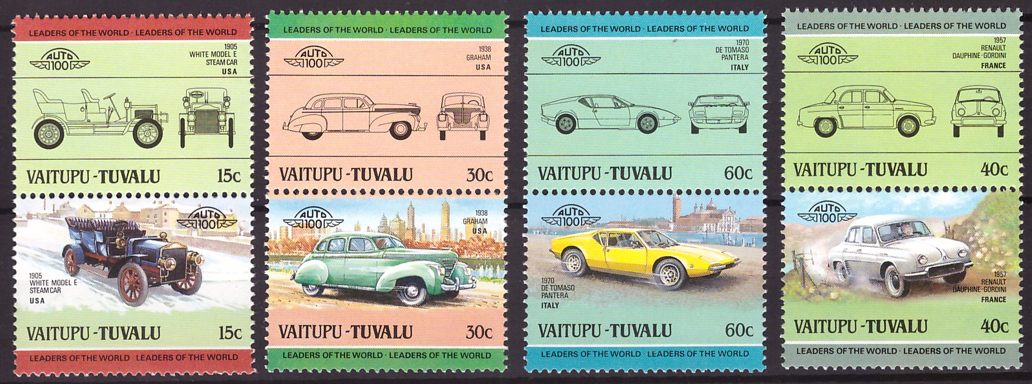 Vaitupu-Tuvalu 1985 - automobile, serie neuzata