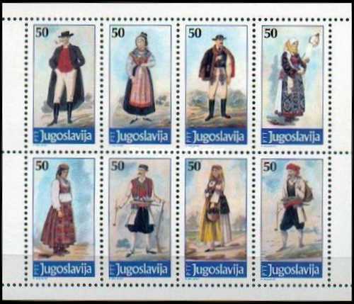 Iugoslavia 1986 - Costume regionale, bloc neuzat in carnet