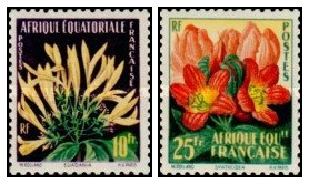 French Equatorial Africa 1958 - Flori, serie neuzata