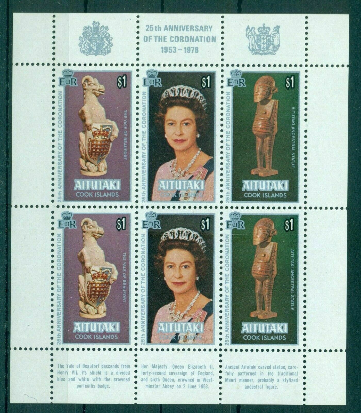 Aitutaki 1978 - 25th Anniv. Queen Elizabeth II, KLB neuzat