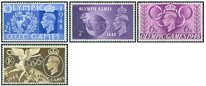 Marea Britanie 1948 - Jocurile Olimpice, serie neuzata