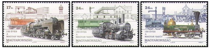 Ungaria 1996 - Locomotive, cai ferate, serie neuzata