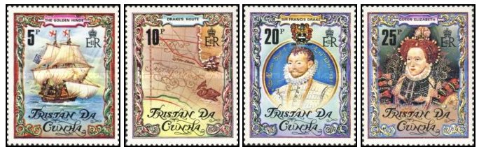 Tristan da Cunha 1980 - Sir Francis Drake, serie neuzata