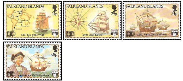 Falkland Islands 1991 - Descop. Americii, serie neuzata