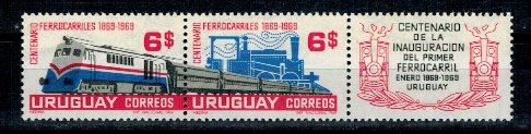 Uruguay 1969 - Caile ferate, serie neuzata