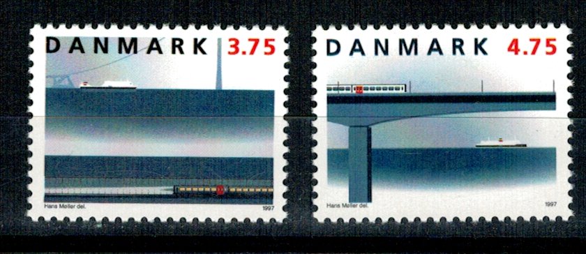Danemarca 1997  Cai ferate, tren, serie neuzata