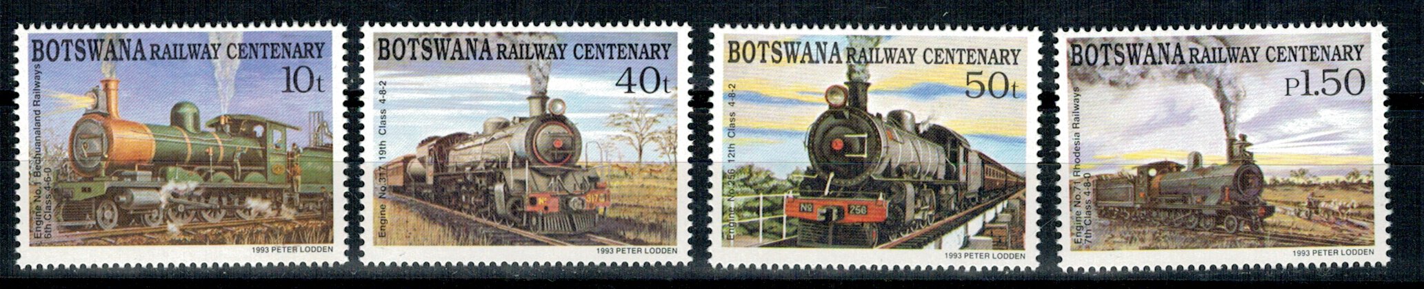 Botswana 1993 - Locomotive, trenuri, serie neuzata