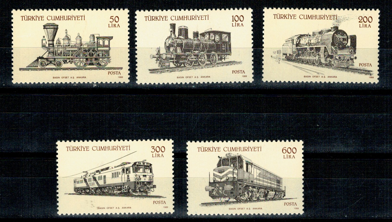 Turcia 1988 - Locomotive, serie neuzata