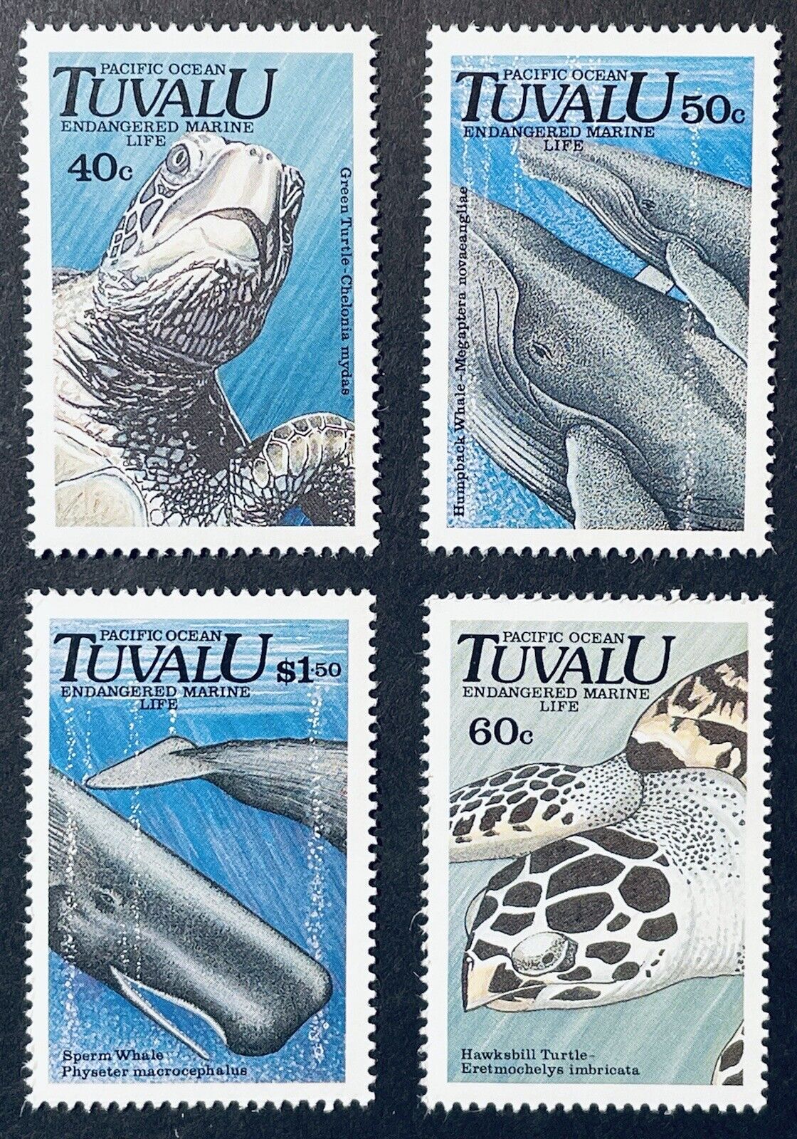 Tuvalu 1991 - Broaste testoase, fauna marina, serie neuzata