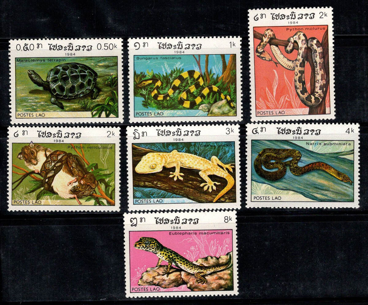 Laos 1984 - Fauna, reptile, serie neuzata