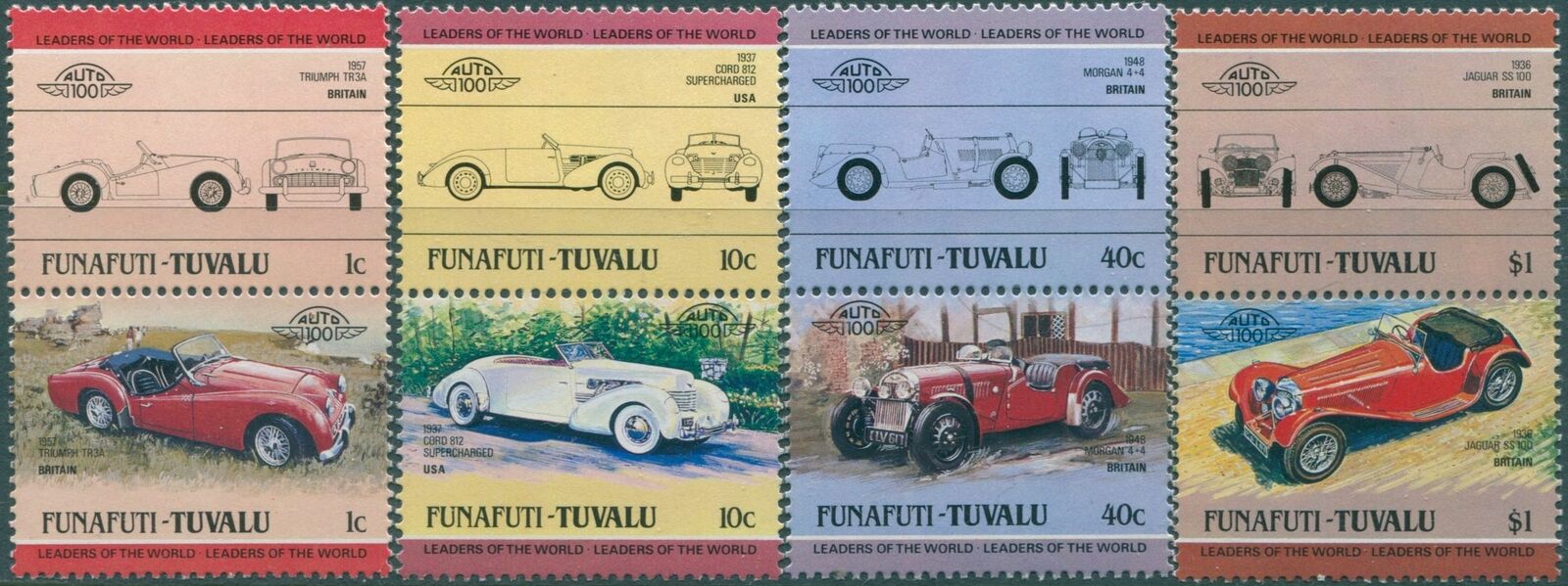 Funafuti-Tuvalu 1984 - Masini de epoca, serie neuzata