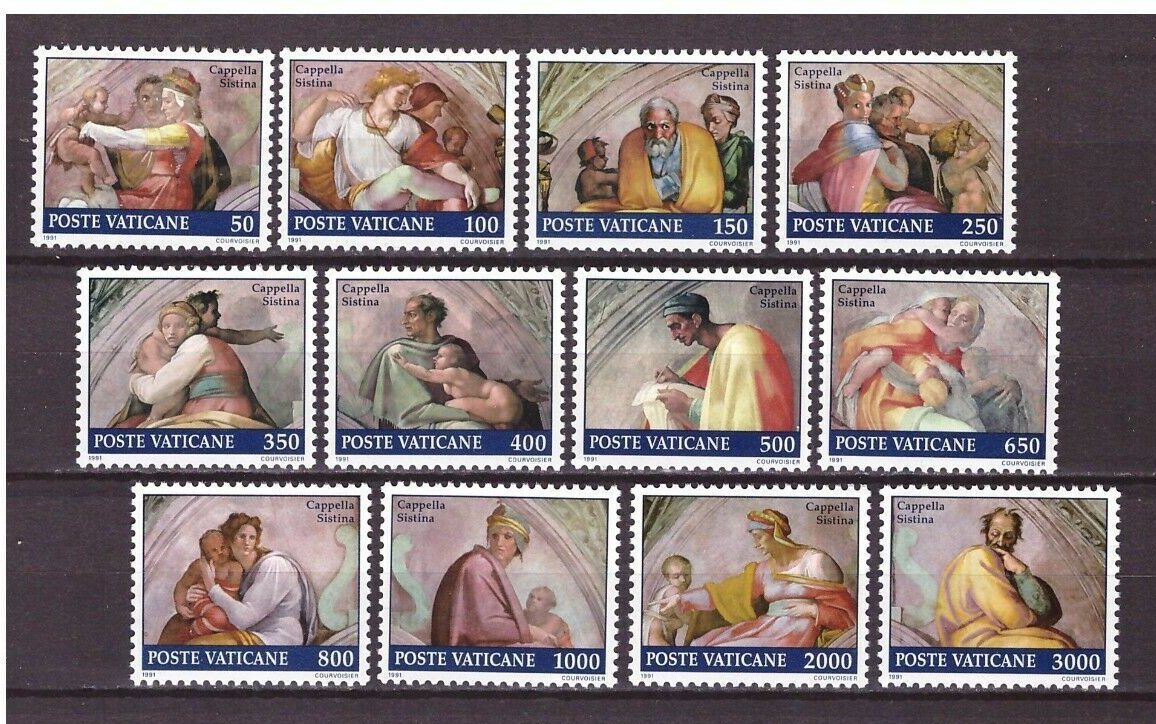 Vatican 1991 - Capela Sixtina, arta, serie neuzata