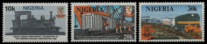 Nigeria 1980 - Trenuri, cai ferate, serie neuzata