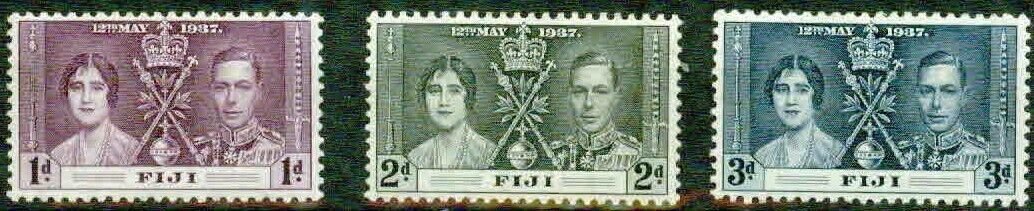 Fiji 1937 - Coronation, serie nestampilata cu sarniere