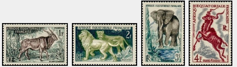 French Equatorial Africa 1957 - Fauna serie neuzata