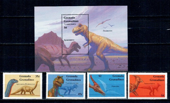 Grenada Grenadines 1994 - Fauna preistorica, serie incom. si col