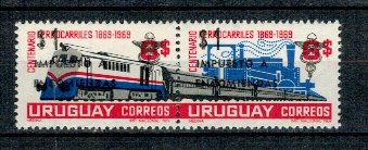 Uruguay 1969 - Caile ferate, supr. colete, serie neuzata