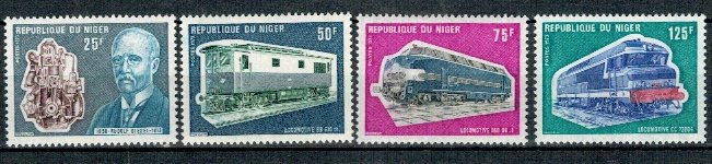 Niger 1973 - Locomotive, cai ferate, serie neuzata