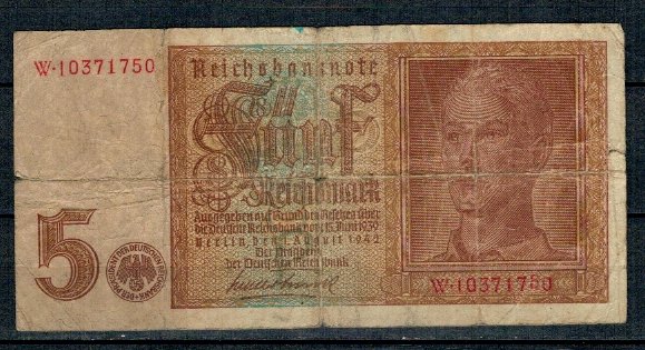 Germania 1942 - 5 Reichsmark, uzata