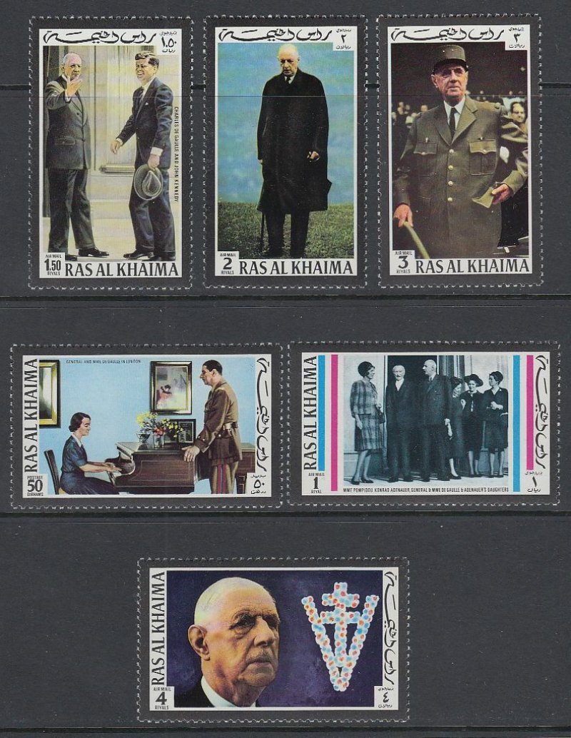 Ras Al Khaima 1972 - Generalul De Gaulle, serie neuzata