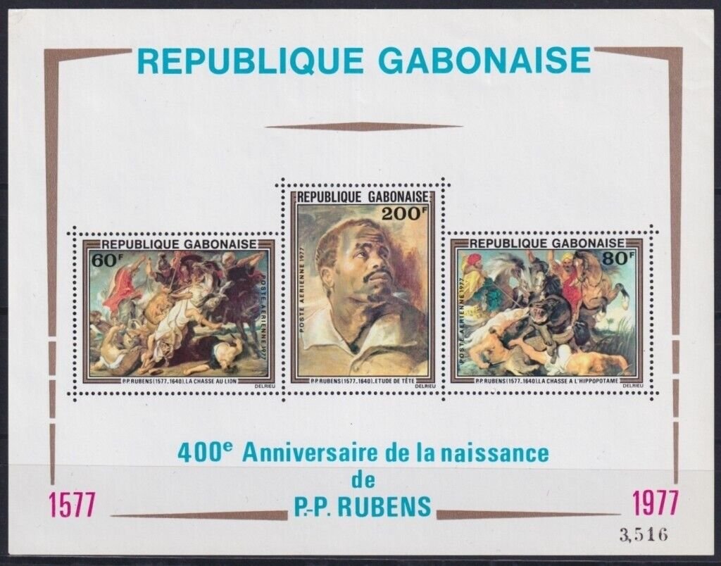 Gabon 1977 - picturi Rubens, bloc neuzat