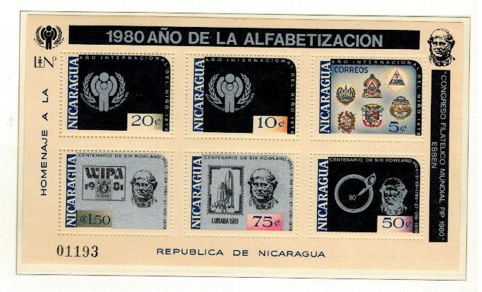 Nicaragua 1980 - Alfabetizarea, supr., bloc neuzat