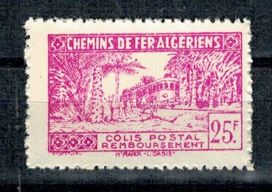 Algeria 1945 - 25Fr, colete postale, cai ferate, neuzat