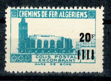 Algeria 1946 - 20F/18.8F colete postale, cai ferate, neuzat