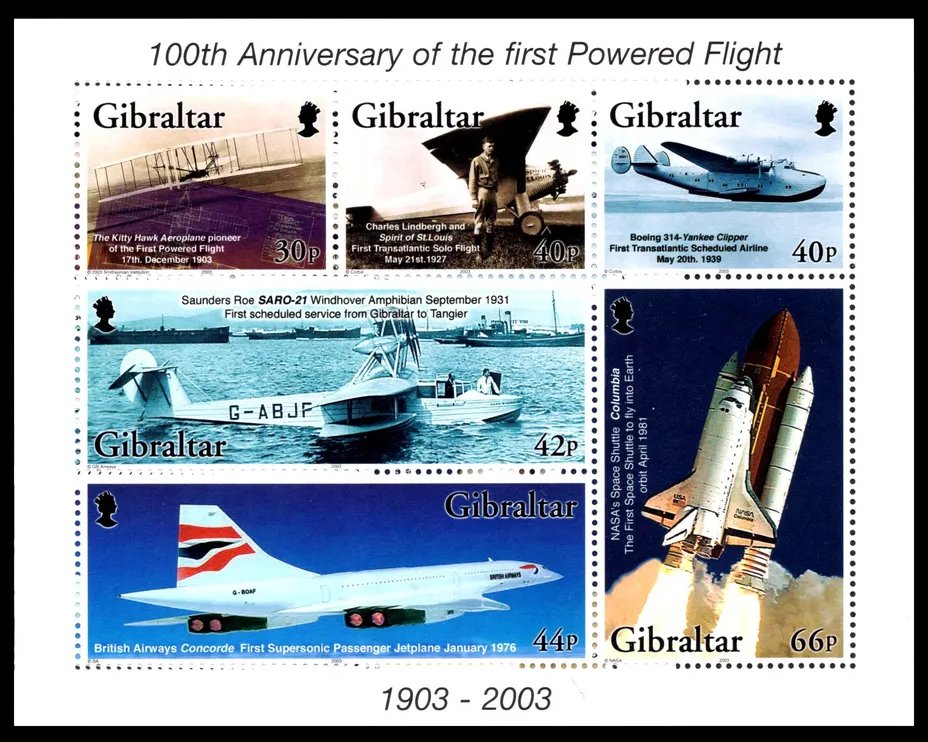 Gibraltar 2003 - Zborul, aviatie, avioane, bloc neuzat