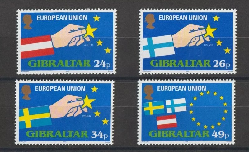 Gibraltar 1995 - Extinderea Uniunii Europeene, serie neuzata