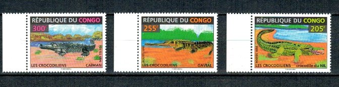 Congo 1996 - Fauna, crocodili, serie neuzata