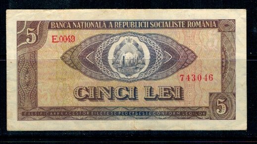 Romania 1966 - 5 lei, circulata