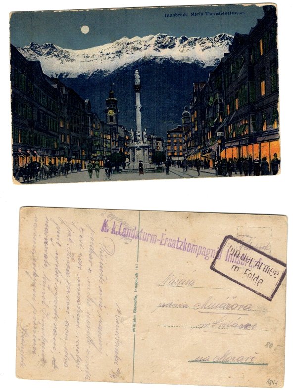 Innsbruck(Austria) 1916(aprox.) - Carte postala, posta militara