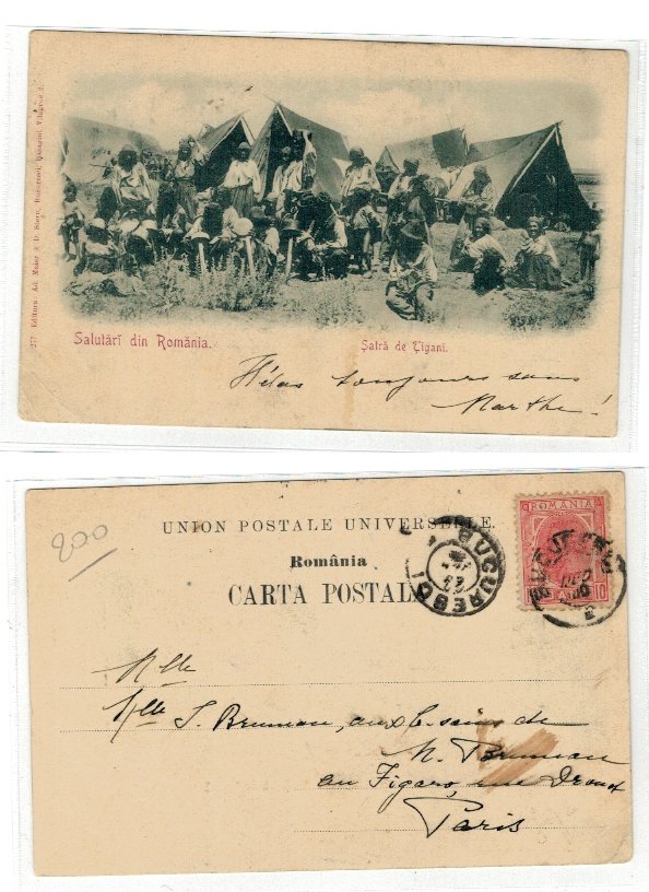 Romania 1900 - Salutari din Romania, satra de tigani, ilustrata