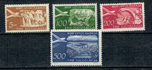 Iugoslavia 1951 - Posta aeriana, avioane, vederi, serie neuzata