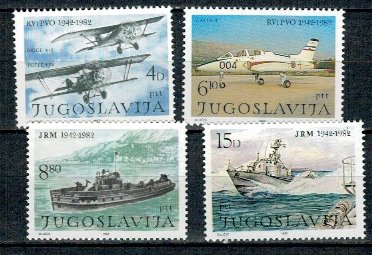 Iugoslavia 1982 - Avioane, aviatie, marina, serie neuzata