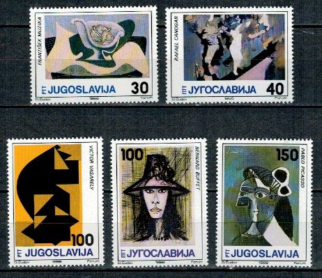 Iugoslavia 1986 - Pictura, arta, serie neuzata