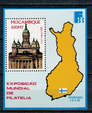 Mozambic 1988 - Expo filatelie, colita neuzata