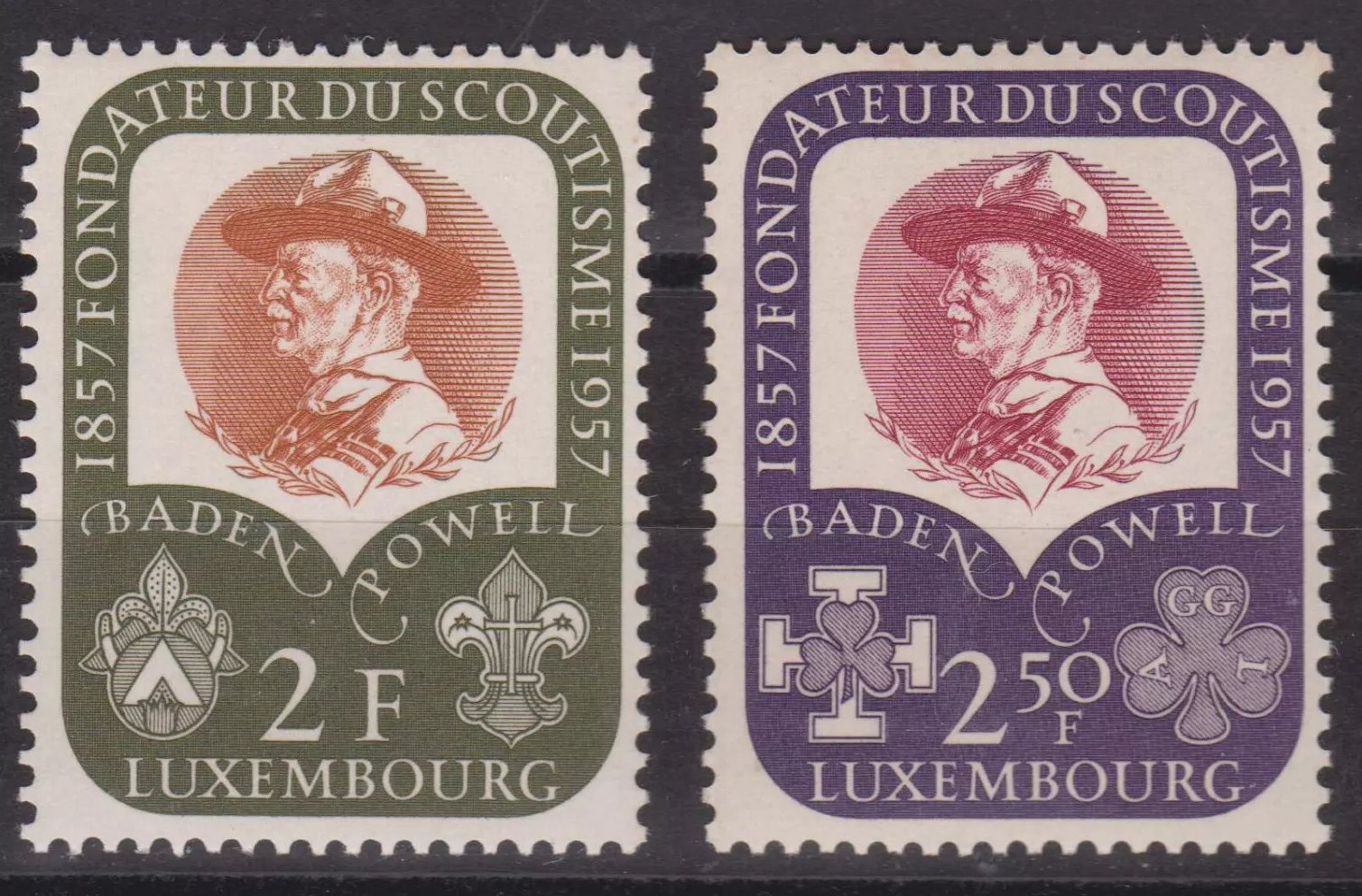 Luxemburg 1957 - Cercetasi, Baden Powell, serie neuzata