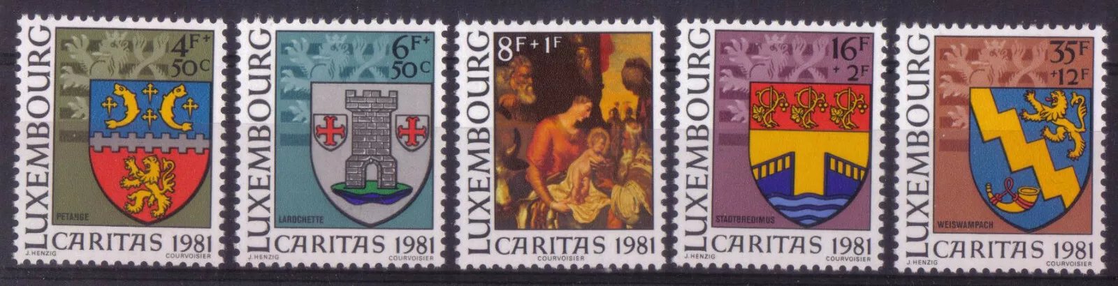 Luxemburg 1981 - Craciun, Caritas, steme, serie neuzata