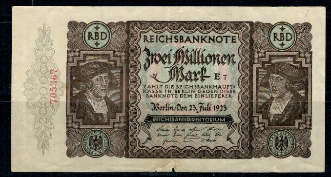 Germania 1923 - 2 Millionen Mark, circulata