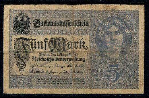 Germania 1917 - 5 Mark, circulata
