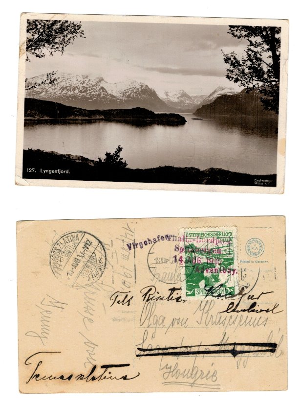 Norvegia, Spitsbergen 1910 - Carte postala expediata la Timis