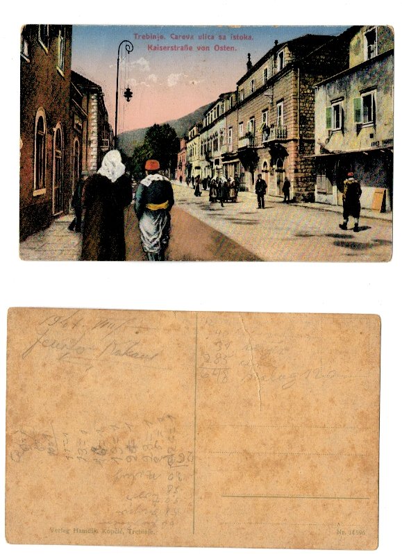 Trebinje (Bosnia) ca.1910 - Strada, localnici, carte postala