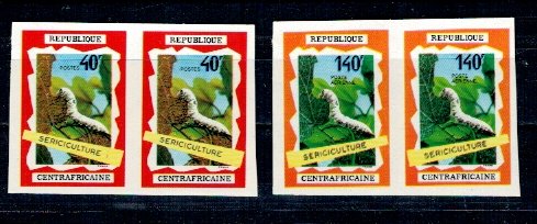 Centrafricaine Republic 1970 - Sericicultura, Mi211-212 perechi