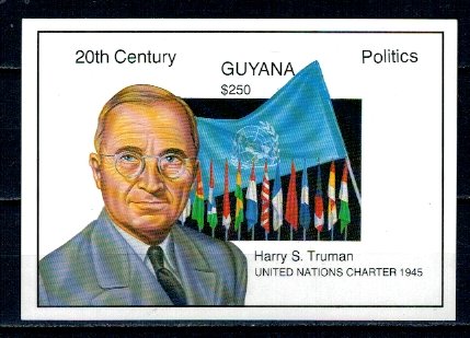 Guyana 1993 - Harry S. Truman, presedinte SUA, colita ndt neuzat